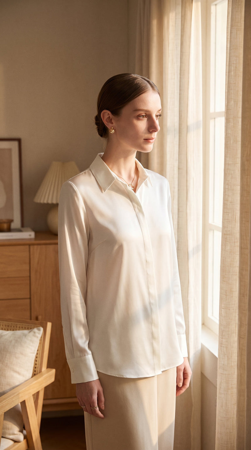 Chemise en soie de mûrier 6A – visuel 2 – StudioSoie