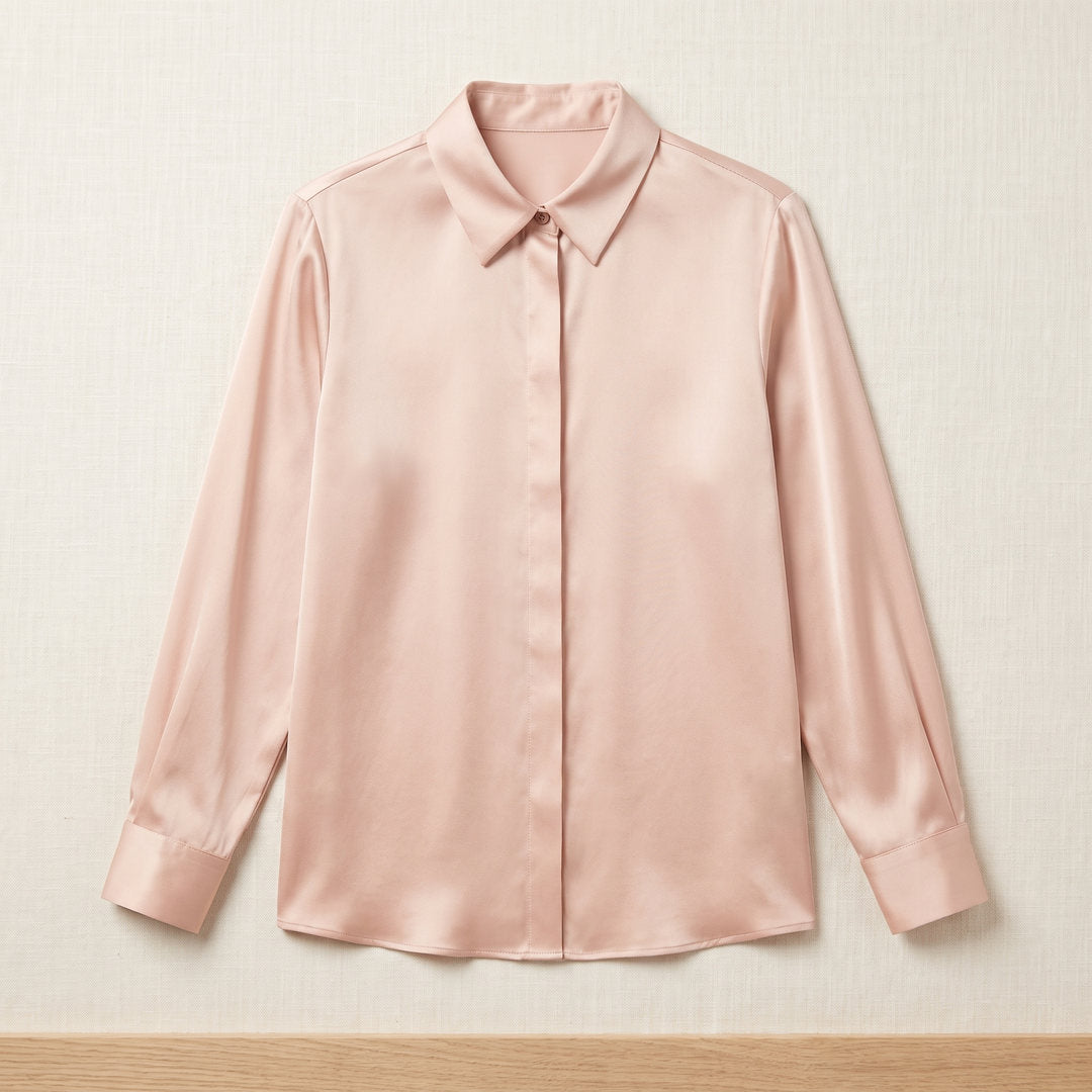 Chemise en soie de mûrier 6A – Rose Nude