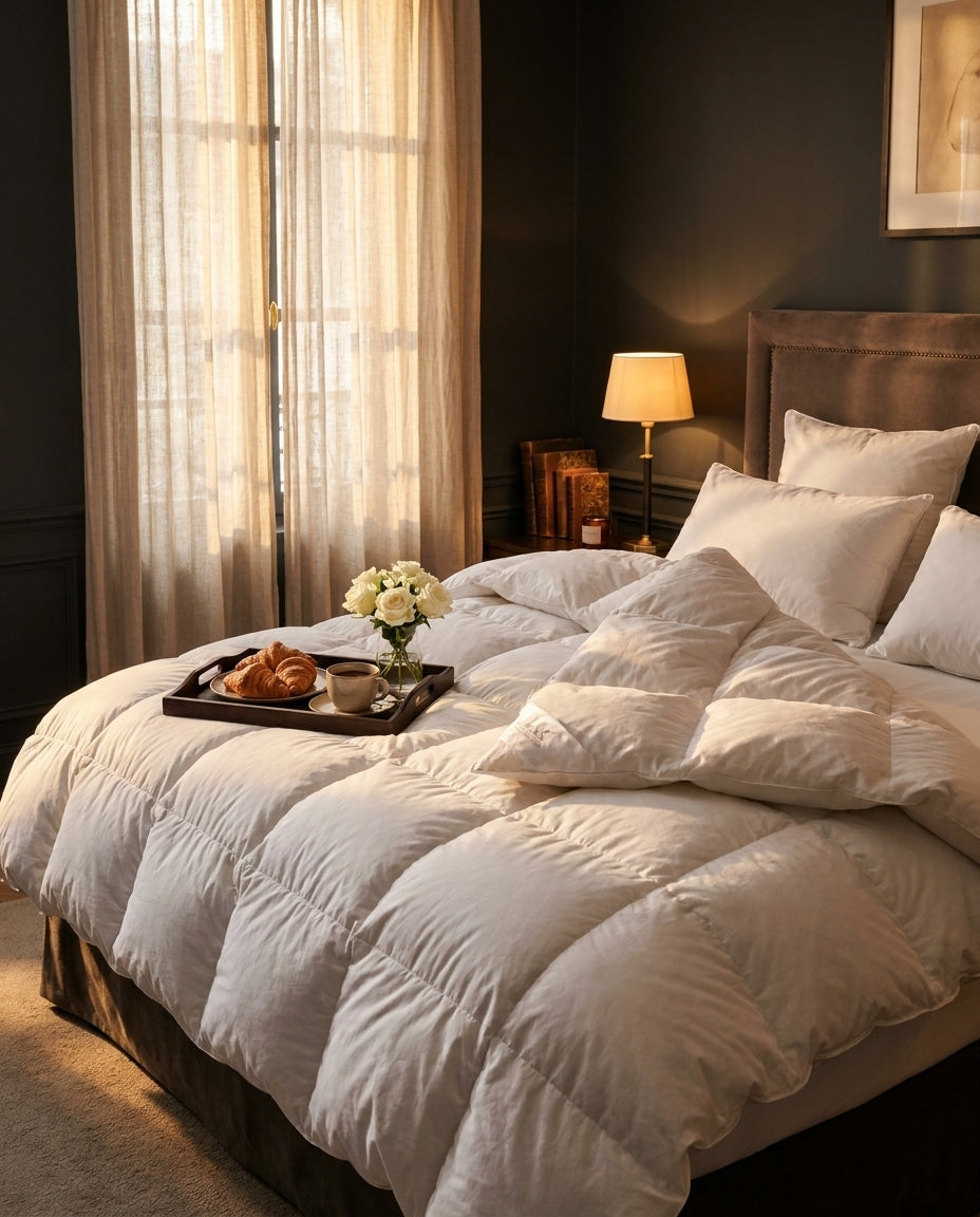 100% White Goose Down Comforter — Premium All Seasons Comfort