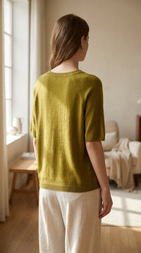 Pull en mérinos vu de dos - StudioSoie