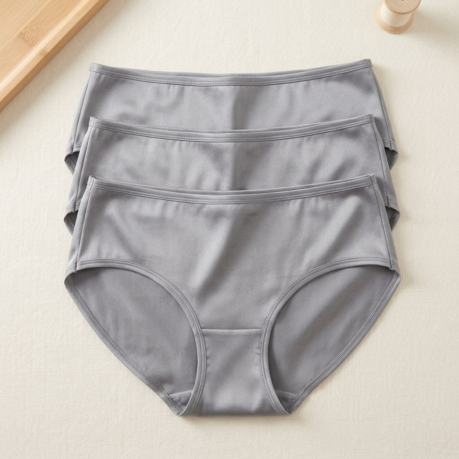 Lot de 3 culottes en soie de mûrier taille basse femme - coloris Lot uni · Argent ×3 | StudioSoie