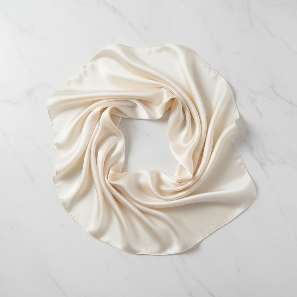 Silke Tørklæde i Morbærsilke 70 cm - Naturlig Elegance