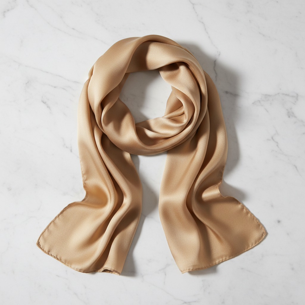 Silke Tørklæde i Morbærsilke 70 cm - Naturlig Elegance