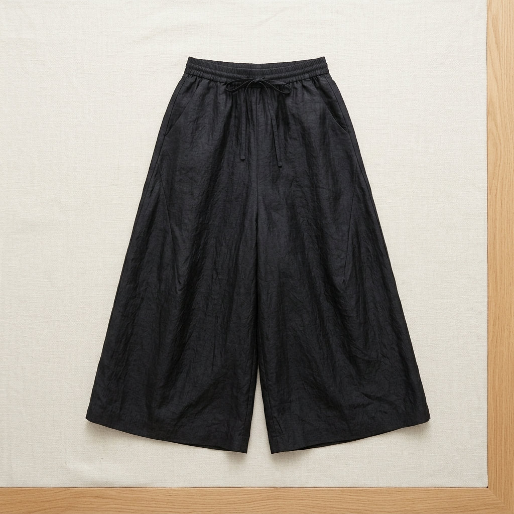 Jupe-culotte en soie xiangyun – coloris Noir – StudioSoie