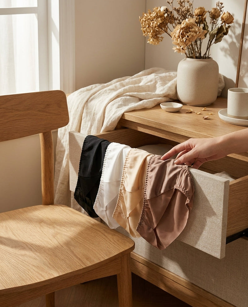 Lot de 3 Culottes en Soie de Mûrier - Sans Couture Respirantes Femme 100% Soie Naturelle - StudioSoie