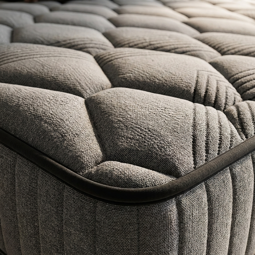 Coutil matelassé en maille grise du matelas ressorts ensachés - StudioSoie