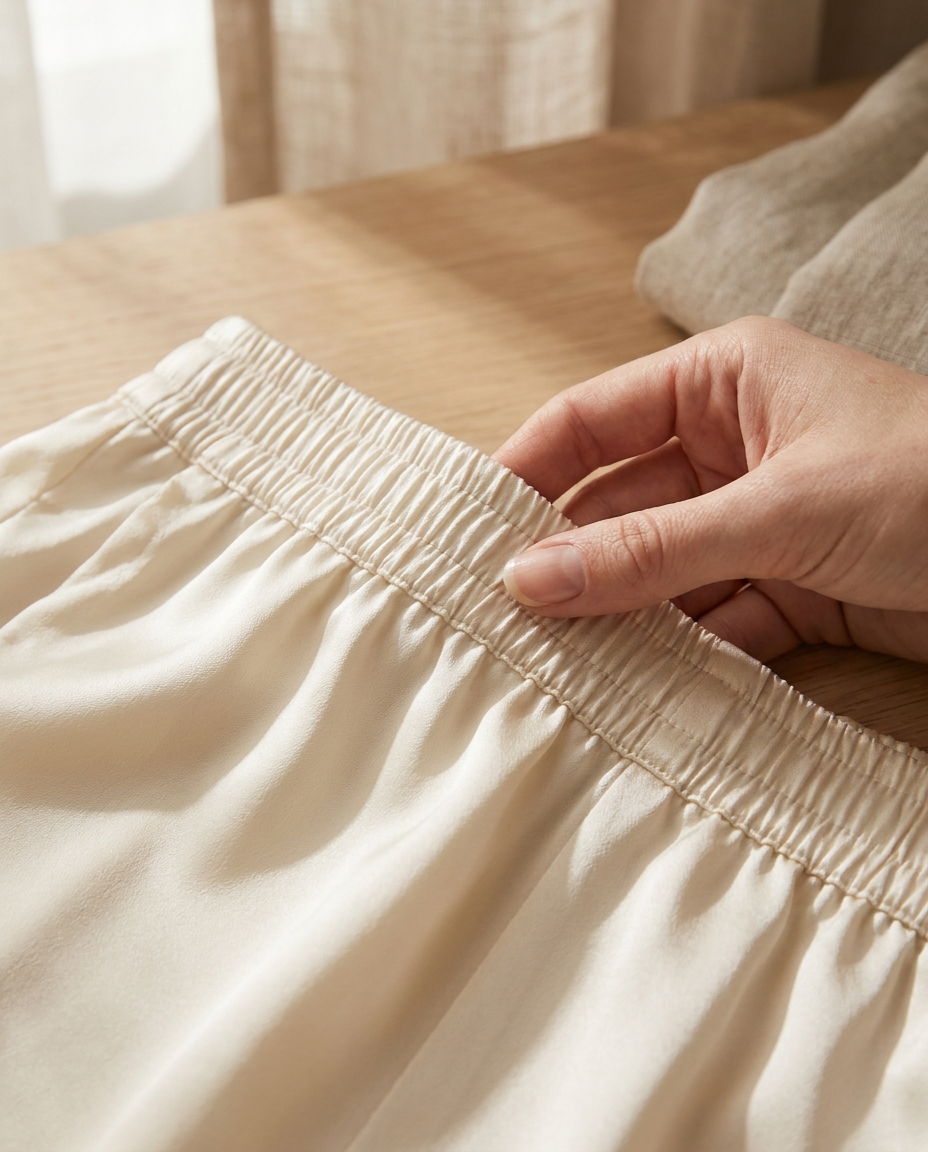 Calças Fluídas - 93% Seda Natural