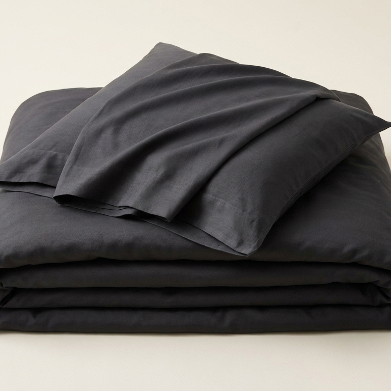 Parure de lit lyocell & bambou anthracite - StudioSoie