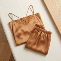 Sommerpyjama aus Seide - Kurzarm