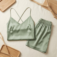 Sommerpyjama aus Seide - Kurzarm