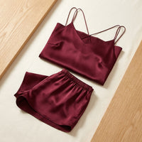 Sommerpyjama aus Seide - Kurzarm