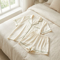 Pyjama en Soie de Mûrier 100% – Top Manches Courtes & Short, Femme - StudioSoie - 