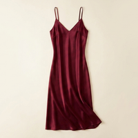Robe caraco en soie de mûrier 21 momme bordeaux - StudioSoie