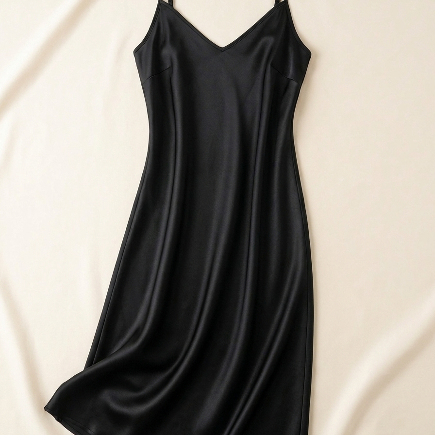 Robe caraco en soie de mûrier 21 momme noir - StudioSoie
