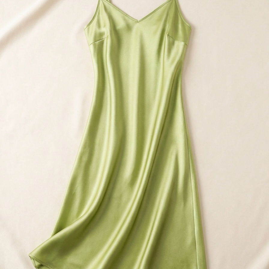 Robe caraco en soie de mûrier 21 momme vert tilleul - StudioSoie