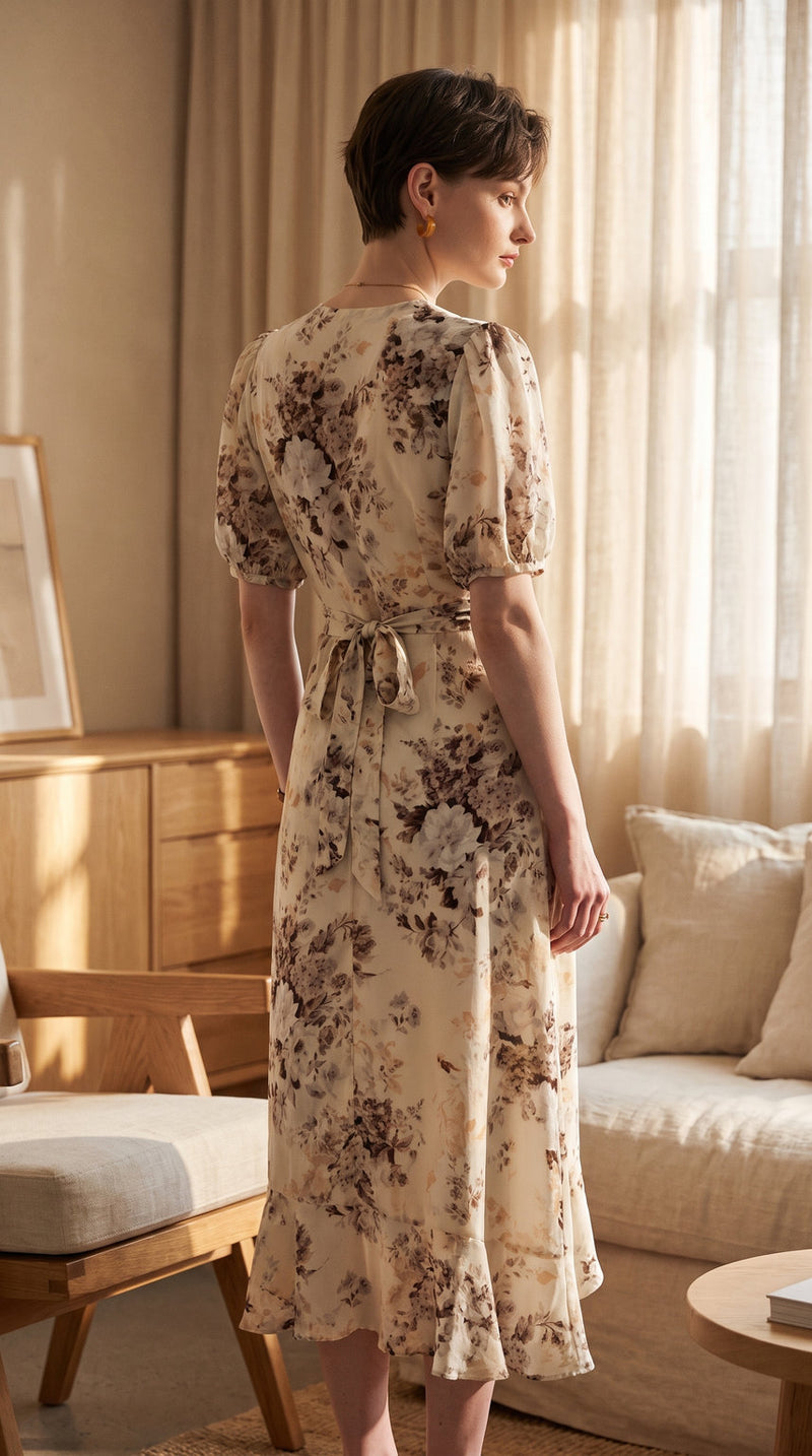Robe portefeuille en crêpe de soie de mûrier – visuel 3 – StudioSoie