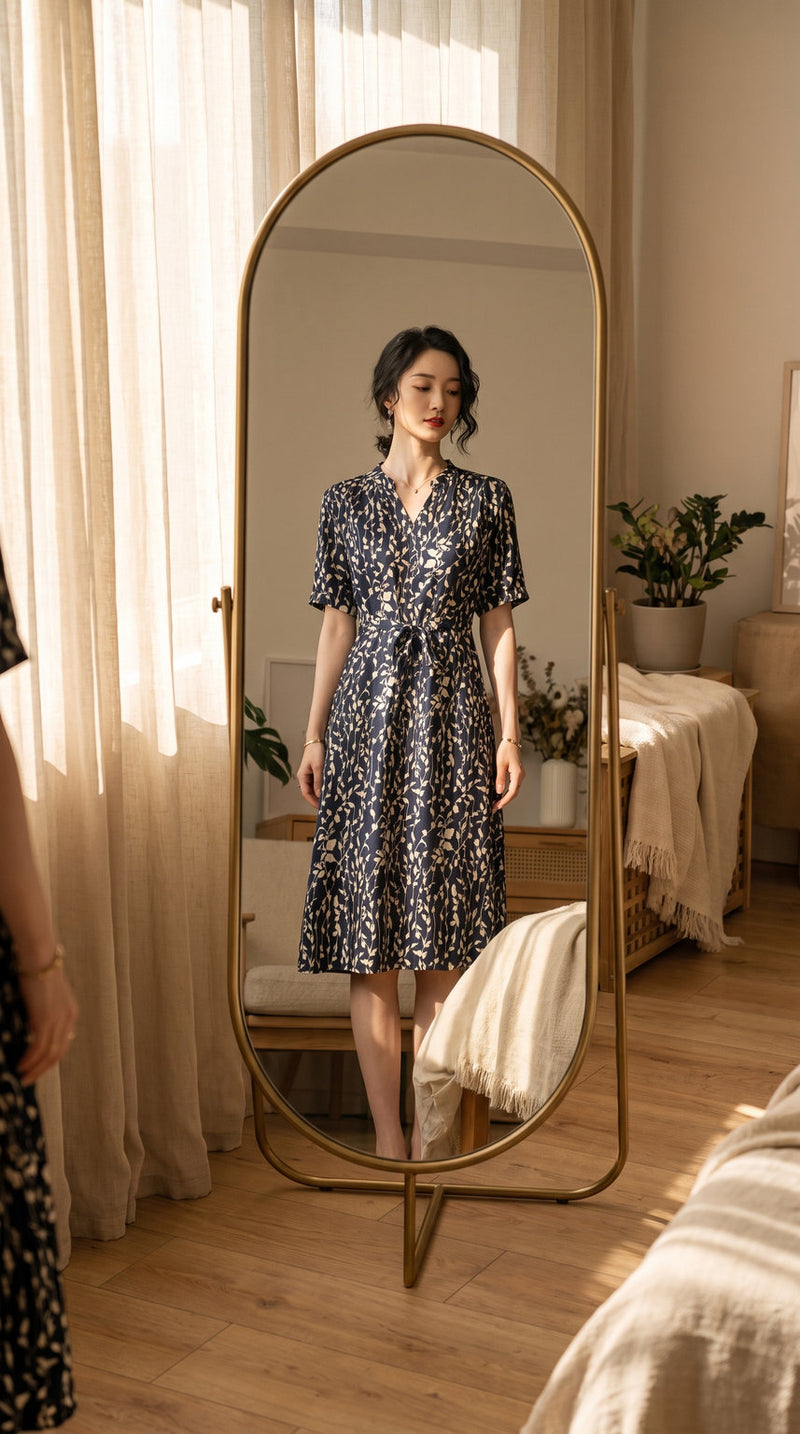 Robe thé en soie de mûrier – visuel 1 – StudioSoie