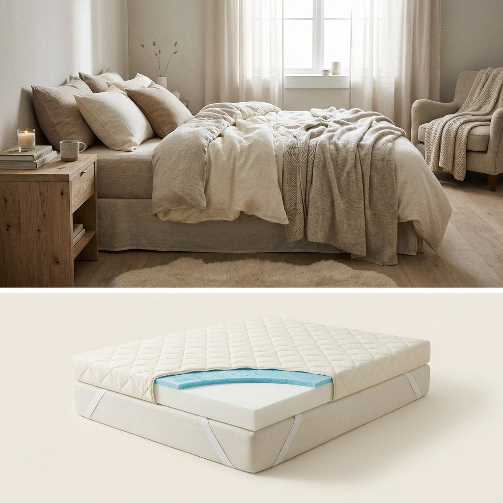 Structure du surmatelas : mousse à mémoire de forme et gel - StudioSoie
