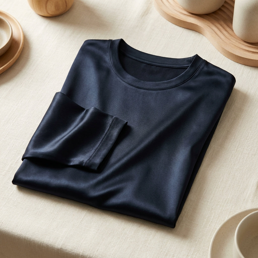 T-Shirt 100% Soie de Mûrier - Manches Longues - StudioSoie