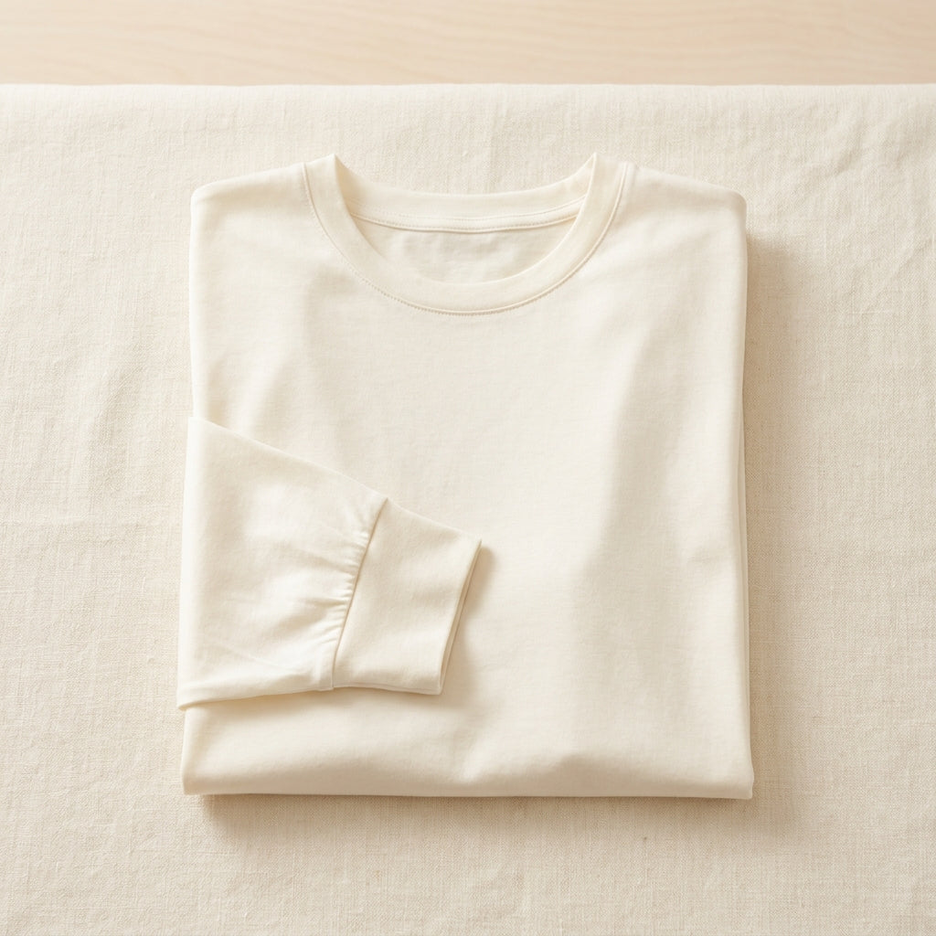 T-Shirt Coton & Soie Manches Longues
