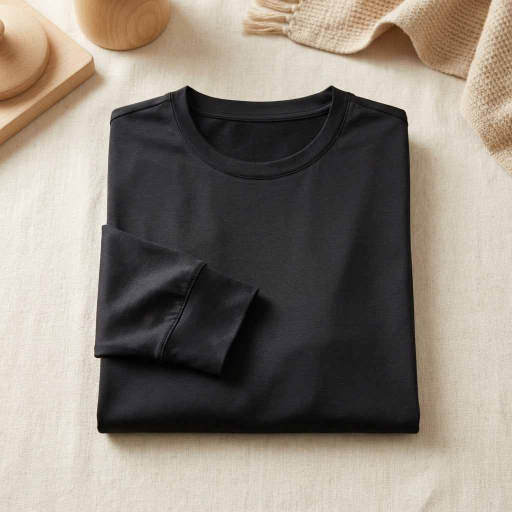 T-Shirt Coton & Soie Manches Longues