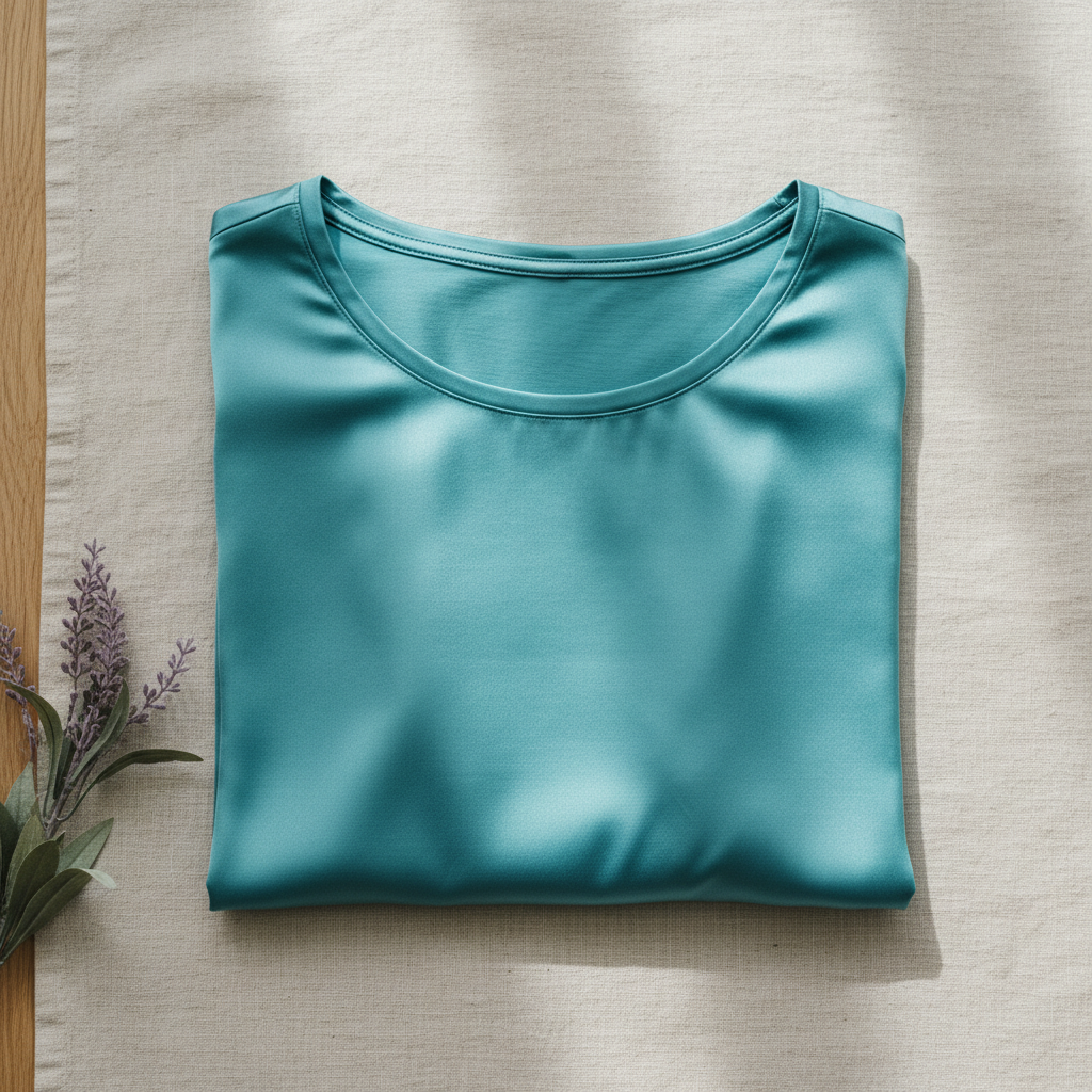 T-Shirt en Soie de Mûrier 100% - Col Rond Manches Courtes - StudioSoie