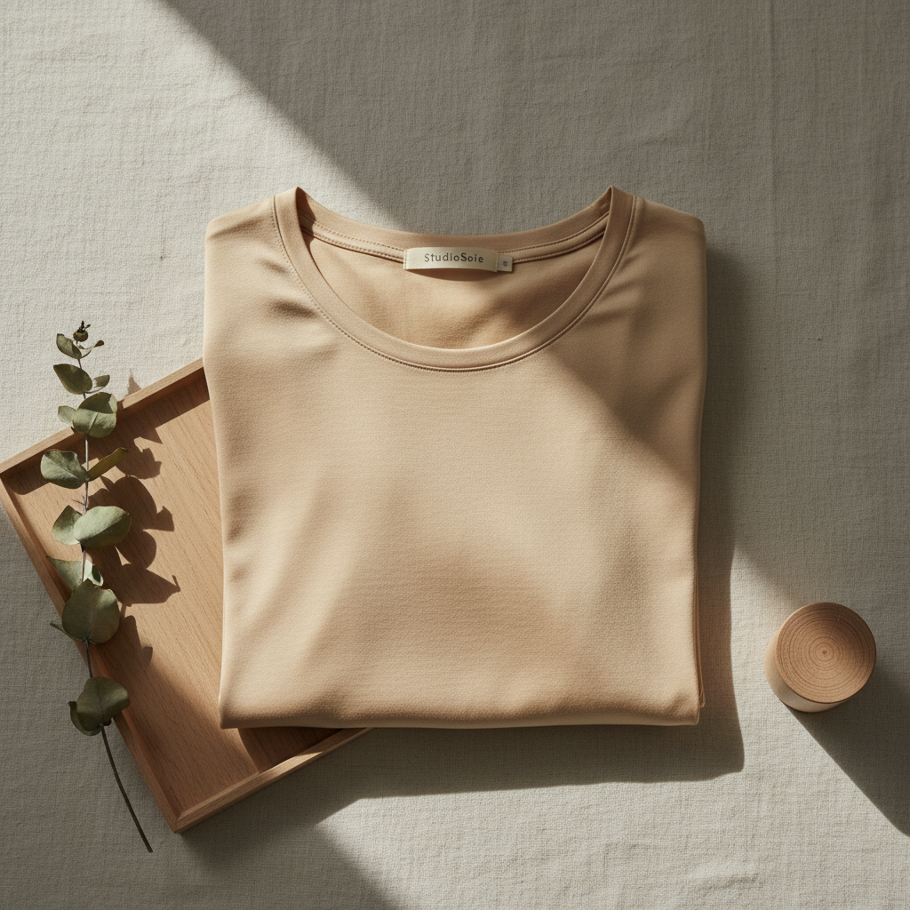T-Shirt en Soie de Mûrier 100% - Col Rond Manches Courtes - StudioSoie
