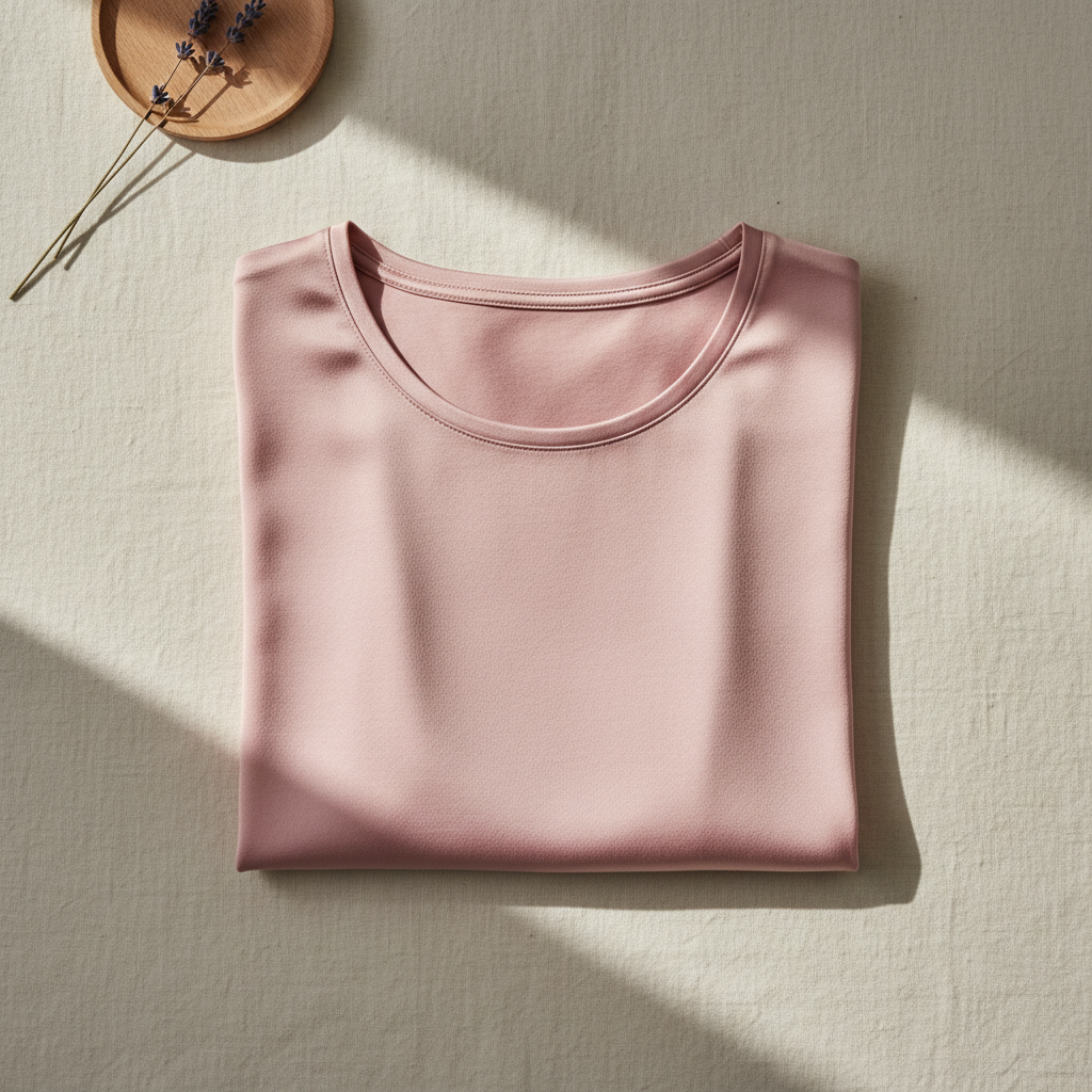 T-Shirt en Soie de Mûrier 100% - Col Rond Manches Courtes - StudioSoie