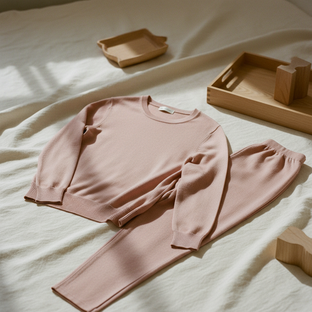 Conjunto de pijama de seda tejida - 100% seda natural